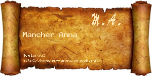 Mancher Anna névjegykártya